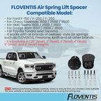 FLOVENTIS 4" Straight Air Helper Spring Spacer, Heavy-Duty Steel Compatible with Ford F150/F250/F350, Chevy, GMC, Ram, Toyota Air Springs Lift Spacer (7X1270)
