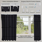 SmartWings Automatic Curtain Opener with Drapery, Motorized Vertical Blinds with Remote, Electric Closet Doors Sliding Panels Compatible with Alexa Google Homekit, 90% Blackout Sesame Black
