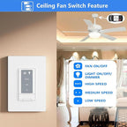 Universal Ceiling Fan Wall Remote Control Kit Replacement for Hampton Bay Hunter Harbor Breeze, 3-Speed Light Dimmer