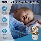 PODMemory Corgi Stained Glass Night Lights Plug into Wall for Room, Corgi Night Light LED for Bedroom