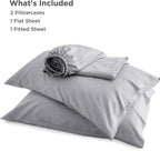 Bedsure California King Sheet Sets, Cooling Sheets, Rayon Derived from Bamboo, Breathable & Soft, Deep Pocket Up to 16 Inches, Hotel Luxury Silky Bedding for Hot Sleepers, Silver Grey