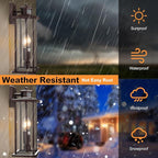 SIAFAVOI Motion Sensor Outdoor Wall Lights, 16" Waterproof Large Exterior Sconce, Compatible with E12 Base Bulbs, Modern Porch Entryway Lamp for Patio, Front Door Garage (Oil Rubbed Bronze, 2 Pack)