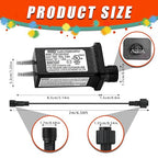 12V 1A LED Controller with Extension Cord, Replacement Model JT-DC120V1000-F Class 2 Power Supply Ip44 Low Voltage Transformer for Christmas String Light Inflatable Decorations