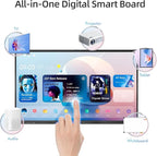QIXZOCV 65" Smart Board, Interactive Whiteboard, 4K Electronic Board, UHD Touchscreen, Android 13, 8+128G, All in One Smartboard for Classroom Office Home (Wall Mount Included)