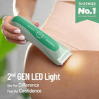 BAREWIZE Bikini Trimmer for Women, Electric Shaver for Women | LED Light, IPX7 Waterproof, USB-C Rechargeable, Ceramic Blade | Electric Razors for Women, Pubic Hair Trimmer Women (Jade Glow)