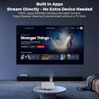 [AI Movin 2.0 OS/2000 ANSI/Official-Apps] Outdoor-Projector-4k with WiFi and Bluetooth, 35W DoIby Audio, AI Auto Focus with HDR10+, Lisowod 4k Support Portable Smart Proyector Compatible with Netflix