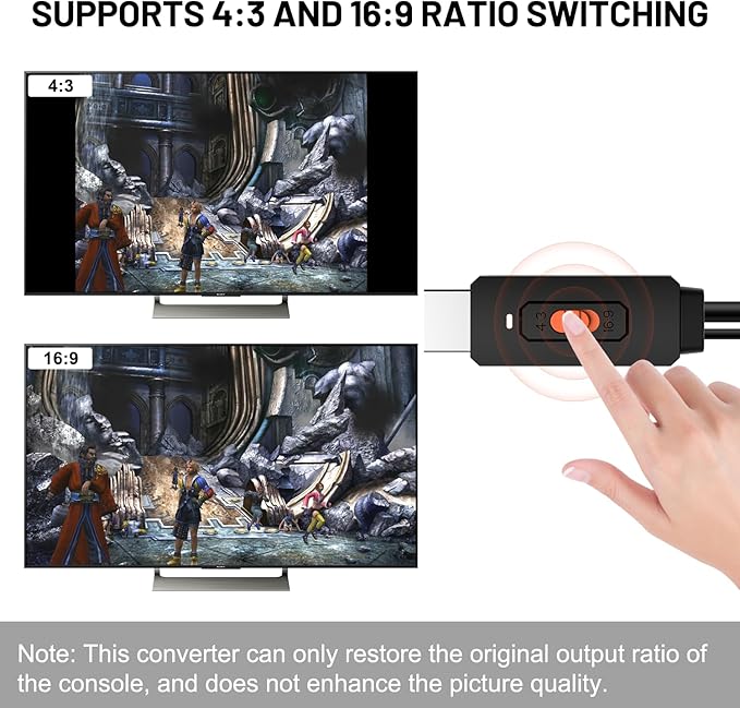 Azduou PS2 to HDMI Adapter HD-Link Cable for PS1 Support 4:3/16:9 Switch, Converter PS3 Video Signal to HDMI Signal with S-Video Singal（Support PS1，PS2，PS3） 3 in 1