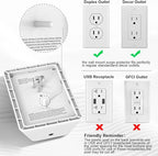 Multi Plug Outlet Surge Protector - Lvetek 3-Sided Power Strip with 5 Outlet Extender and 4 USB Ports(1 USB-C) and Night Light, USB Wall Charger for Home, Office, Travel, ETL Listed, White