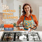 Heavy Duty Handheld Steam Cleaner, 15s Heat-Up, 9-Level Adjustable 2500W Pressurized Steamer for Cleaning with 14 Accessories, Multipurpose Portable Steam Cleanr for Home, Car, Grease, Grout（Orange）