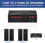 Y.D.F 2-Channel（1 in 2 Out） Speaker Selector Switcher Box with Terminal Claps 150W RMS per Channel High-Fidelity Audio Transmission