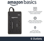 Amazon Basics UPS Battery Backup & Surge Protector 400VA/255W, 6 Outlets, Standby Uninterruptible Power Supply, for Power Outage Protection, Compact, Black