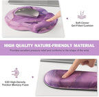 ToLuLu Desk Mat, XXL Large Mouse Pad Wrist Support Set，4 in1 Gaming Mousepad Desk Pad+ Ergonomic Mouse Pad with Wrist Rest + Keyboard Wrist Rest+Coaster for Women Home Office Computer, Purple Marble