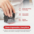 Promot Original Self Inking Rubber Stamp - Refillable Stampers for Office - Business, Accounting, Bookkeeping, Coding, Legal, Notary, Work, Ordering, Inventory Stamps - Red Ink