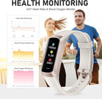 Fitness Tracker with 24/7 Heart Rate Blood Oxygen Sleep Monitor, 1.1" AMOLED Touch Screen Activity Tracker Smart Watches, IP68 Waterproof Step Counter Pedometer for Women Men