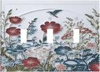 Bvtewkhz Wildflowers Flowers Floral Plants 3 Gang Triple Toggle Wall Plate Cover Decorative Light Switch Covers Electrical Faceplate Switch Plates for Bathroom Kitchen Home