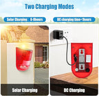Qualirey 12 Pack Solar Sound and Light Alarm Motion Sensor 129db Outdoor Security Siren Waterproof Motion Activated Detector Alarm 6 LEDs Flash Warning Strobe System for Home, Farm (Red)
