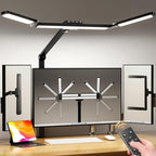 Airlonv LED Desk Lamp with Clamp, Architect Desk Lamp for Home Office with Remote, 24W Ultra-Bright Desk Light with Stepless Dimming and Stepless Color Temp, Memory Function for Study and Workbench