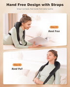 Neck and Shoulder Massager with Heat, Cordless Back and Neck Massager, Upgraded Graphene Heating, 4D Shiatsu Deep Kneading Massage for Shoulder, Back,Leg,Pain Relief, Portable Gifts for Dad Mom Friend