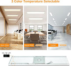 Mcacggo 1x4 LED Flat Panel Light Surface Mount, 3000K-4000K-5000K Selectable & Triac Dimmable, 12x48 Inch Flush Mount Ceiling Light for Kitchen Garage, 40W, 100-277V, ETL, White, 2 Pack