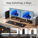 TESmart 8K@60Hz HDMI KVM Switch 2 Monitors 2 Computers USB 3.0, HDMI KVM Switch Dual Monitor 4K@144Hz for Gaming Dock, Support EDID, Gigabit Network, Hotkey Switch, Audio & Mic with All Input Cables