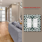 Bvtewkhz Green Luxury Modern Cubic Marble 2 Gang Double Rocker Decorative Light Switch Covers Electrical Faceplate Switch Plates for Bathroom Kitchen Home