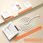 in Wall Cable Concealer Kit with Brush Wall Plate,Recessed Outlet Box,9ft Cord,2 Gang Pass Through Wire Hider for TV Cable Management,HDMI Cables and Home Theater Systems