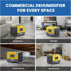 Crawl Space Dehumidifier with Pump, Sijipt 70 Pints Commercial Dehumidifier for Basement, Energy Star Dehumidifier with Drain Hose, Auto Defrost, Memory Restart, Covers Up to 1000 Sq Ft