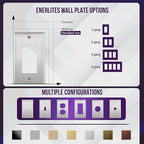 ENERLITES Decorator Switch or Receptacle Outlet Metal Wall Plate, Corrosion Resistant, Size 1-Gang 4.50" x 2.76", UL Listed, 7731, 430 Stainless Steel, Silver