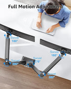 Dual Monitor Stand fits up to 32 inch, 4.4-22 lbs Computer Screens, Dual Monitor Desk Mount Height Adjustable, Monitor Arms for 2 Monitors, Home Office VESA Mounts, Freelift Black