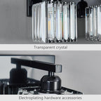 FDPBY Modern Bathroom Vanity Light 3-Lights Plating Black Crystal Bathroom Wall Light Vanity Light Fixtures
