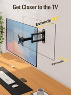 Mounting Dream UL Listed Full Motion Monitor Wall Mount TV Bracket for 10-26 Inch LED, LCD Flat Screen TVs and Monitors, TV Mount with Swivel Articulating Arm, Up to VESA 100x100mm and 33LBS MD2463