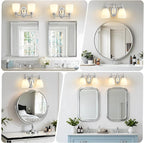 EJIAXIN Bathroom Vanity Lights Over Mirror, 2 Light Bath Vanity Light Modern Chrome Bathroom Lighting Vanity Light Vintage Style for Living Room Cabinet Bedroom Restroom
