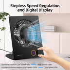 Small Desk Fan,VEMONT USB Table Fan,5000mAh Rechargeable Battery Fan,180°Tilt Folding Personal Portable Fan with Remote Control,Stepless Speed Strong Wind, Silent Hanging Fans for Home Office Desktop