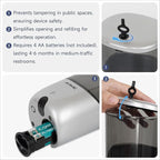 AIKE Liquid Automatic Wall Mount Soap Dispenser,Battery Operated Model AK1216,Silver
