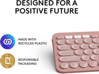 Logitech Pebble Keys 2 K380s, Multi-Device Bluetooth Wireless Keyboard with Customizable Shortcuts, Slim and Portable, Easy-Switch for Windows, macOS, iPadOS, Android, Chrome OS - Tonal Rose