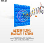 Saiqiang Blue Pyramid Sound Proof Foam Panels for Walls 2"×12"×12" High-Density 24Pack Soundproof Panels Acoustic Foam Panel Noise Absorbing for Studio Soundproofing