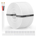NAOVEO 12 Gauge Wire 2 Conductor Electrical Wire, 12 AWG Stranded PVC Tinned Copper Cable, Flexible/Low Voltage Automotive Wiring for LED Lamps, Marine, Speaker, Appliances (100FT)