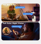 Security Cameras Indoor, 2K 5G&2.4Ghz WiFi Camera for Security Home with 911 Monitor Alert, 360 PTZ Baby/Pet/Dog Camera AI Search Motion Detection, Color Night Vision, Speaker, US Cloud Storage, 2Pack