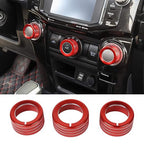 JeCar Air Conditioner Button Trim Cover Aluminum Alloy Knob Cover Compatible with Toyota 4Runner 2010-2023, Red
