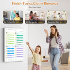 Smart Digital Calendar & Chore Chart for Family Schedules – 32 Inch Smart Touchscreen Interactive Display, Dual-WiFi, Auto-Sync Google iCloud Outlook Calendars, Selectable Reminders, Wall Mountable