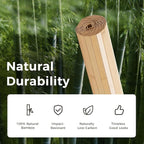 OUZUGIE 1 Pack 96x48 Inch Natural Bamboo Wall Panel – Carbonized Pole Wrap Paneling for Walls, Ceilings, Cabinets, Furniture – Ideal for Bedroom, Living Room & Office DIY Decor
