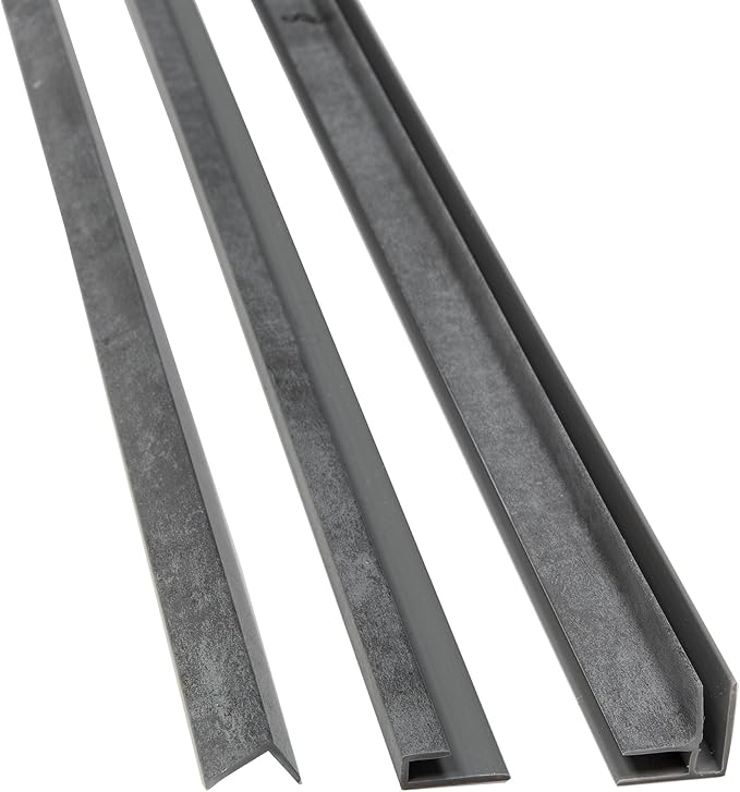 Palisade 78in x 60in x 32in Waterproof Vinyl Shower Surround Kit with Accessories in Urban Quarry
