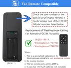 Replacement Remote for Westinghouse Ceiling Fan Remote 7787900 7788200, 4-Speed Dimming Fan Remote Control with Backlit Buttons,Easy to Set with Mount Holder-Remote only