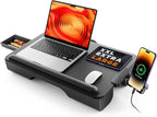 SAIJI Laptop Lap Desk, Portable Laptop Desk for Bed - Fits Up to 17" Laptops & MacBook,Lightweight Lap Tray Table with Storage Drawer, Lap Desk with Cushion, Lap Stand for Bed & Couch