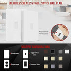 ENERLITES Screwless Toggle Switch Wall Plate, Child Safe Light Switch Cover, Standard Size 1-Gang 4.68" x 2.93", Unbreakable Polycarbonate Thermoplastic, UL Listed, SI8811-W, Glossy, White