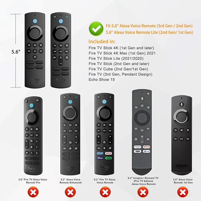 CaseBot Remote Case for Fire TV Stick HD/4K/4K Max (1st Gen)/Fire TV Stick (3rd Gen)/Lite - Anti-Slip Shockproof Silicone Cover for Alexa Voice Remote (2nd & 3rd Generation) (Dark Cyan)