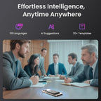 AI Voice Recorder, Transcribe & Summarize, AI Noise Cancellation Technology, Supports 152 Languages, 64GB Memory APP Control Audio Recorder for Lectures, Meetings, Calls (Starlight)