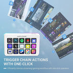 FIFINE AmpliGame Gaming Controller with 15 Shortcuts for OBS Streaming Studio with Macro Keys, Trigger Actions, PC Media RGB Controller for Content Creation/Office Work-D6 White