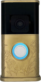 Garden Video Doorbell Cover (Compatible with Ring 3, 3 Plus, 4, Battery Plus, and Battery Pro) (Brass)