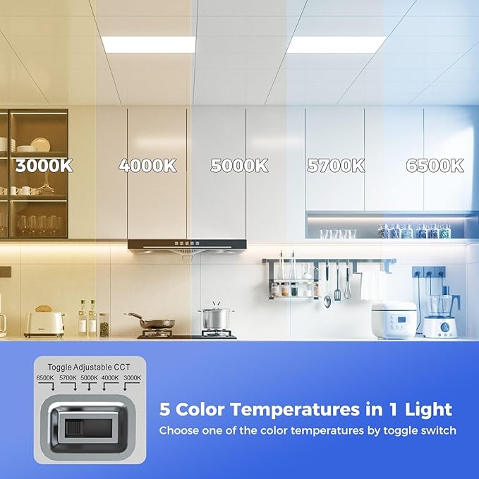 Aphyni 36 Pack 2x2 LED Flat Panel Light, Dimmable Office Kitchen Flush Mount Ceiling Light Panel,Bright 6500LM,Dimmable,Selectable Features, 3000K/4000K/5000K/5700K/6500K, 30W/35W/40W/45W/50W